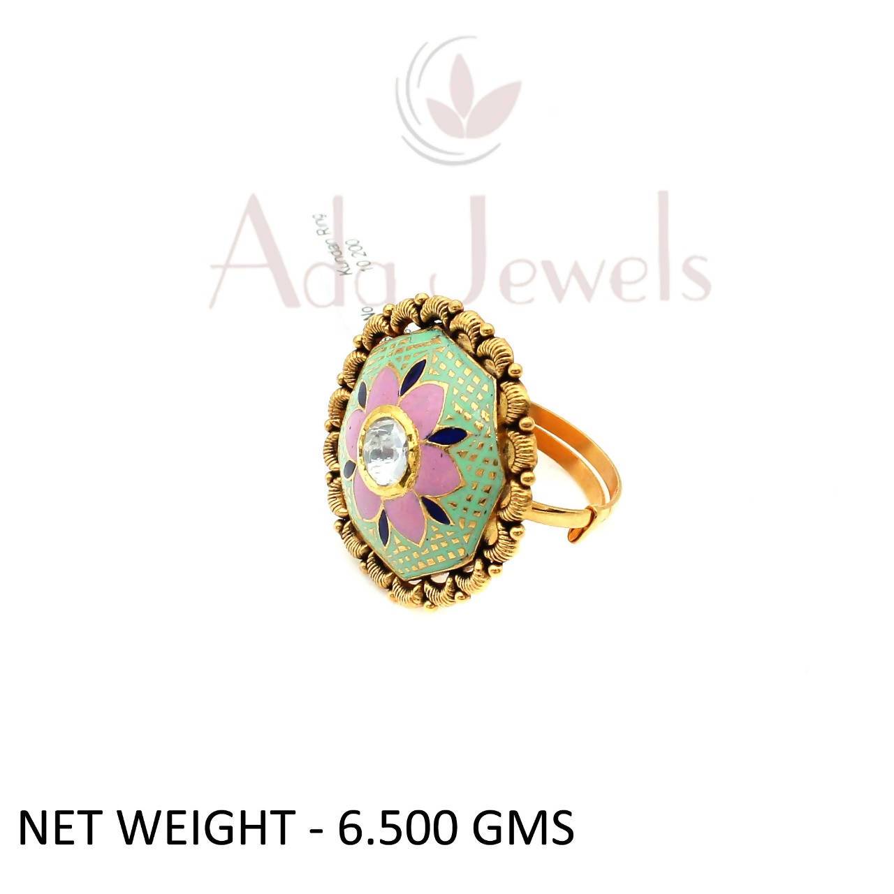 Light Weight Kundan Jadau Ring Sarafa Bazar