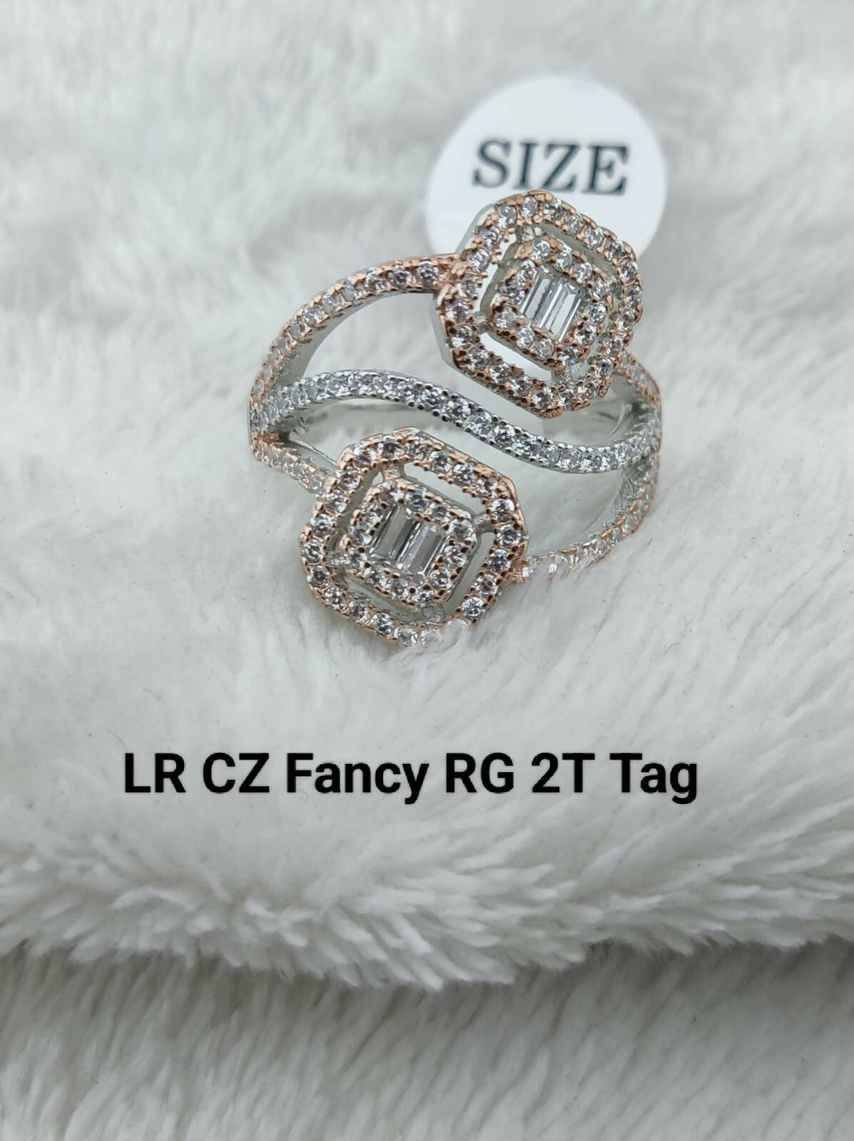 925 Silver Fancy CZ Ladies Ring Sarafa Bazar India