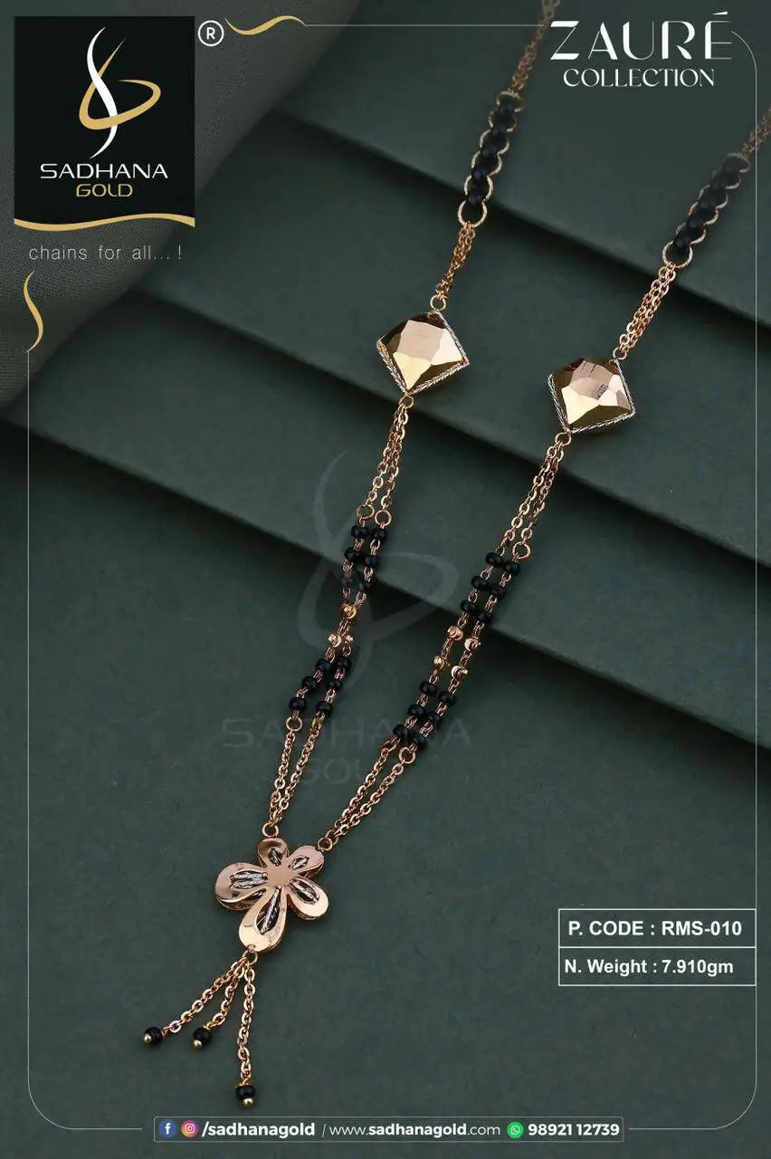 Rose Gold Italian Mangalsutra Sarafa Bazar India