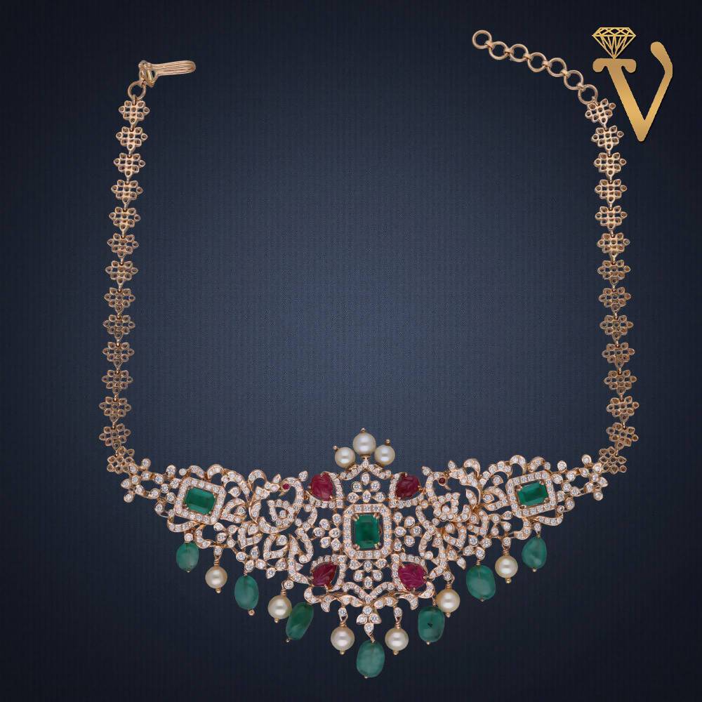 Diamond Necklace Set-AN051033 Sarafa Bazar