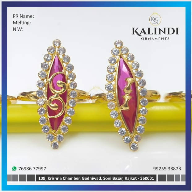 Light Weight Gold Stone Ladies Ring Sarafa Bazar India