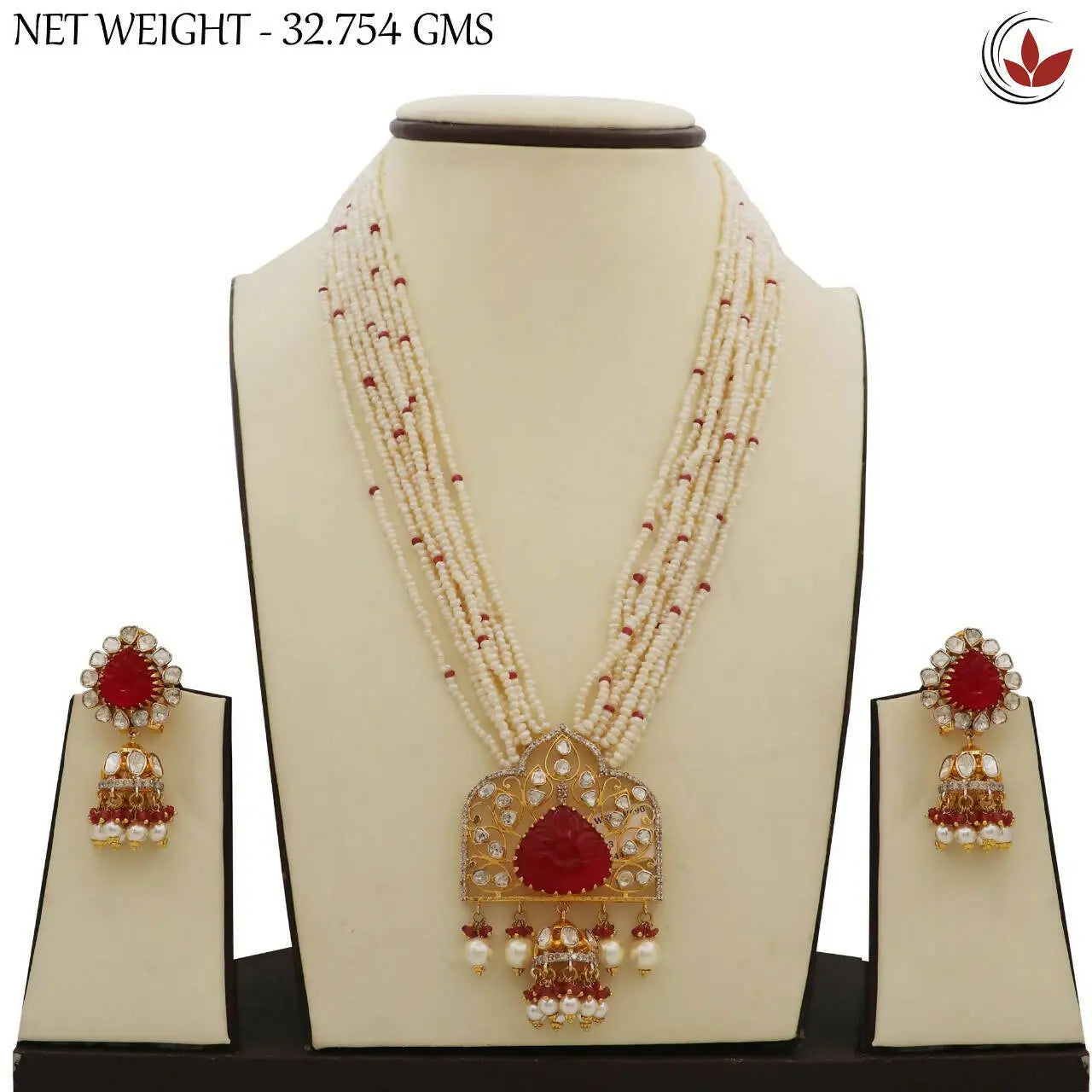 14kt Polki long Set Sarafa Bazar India