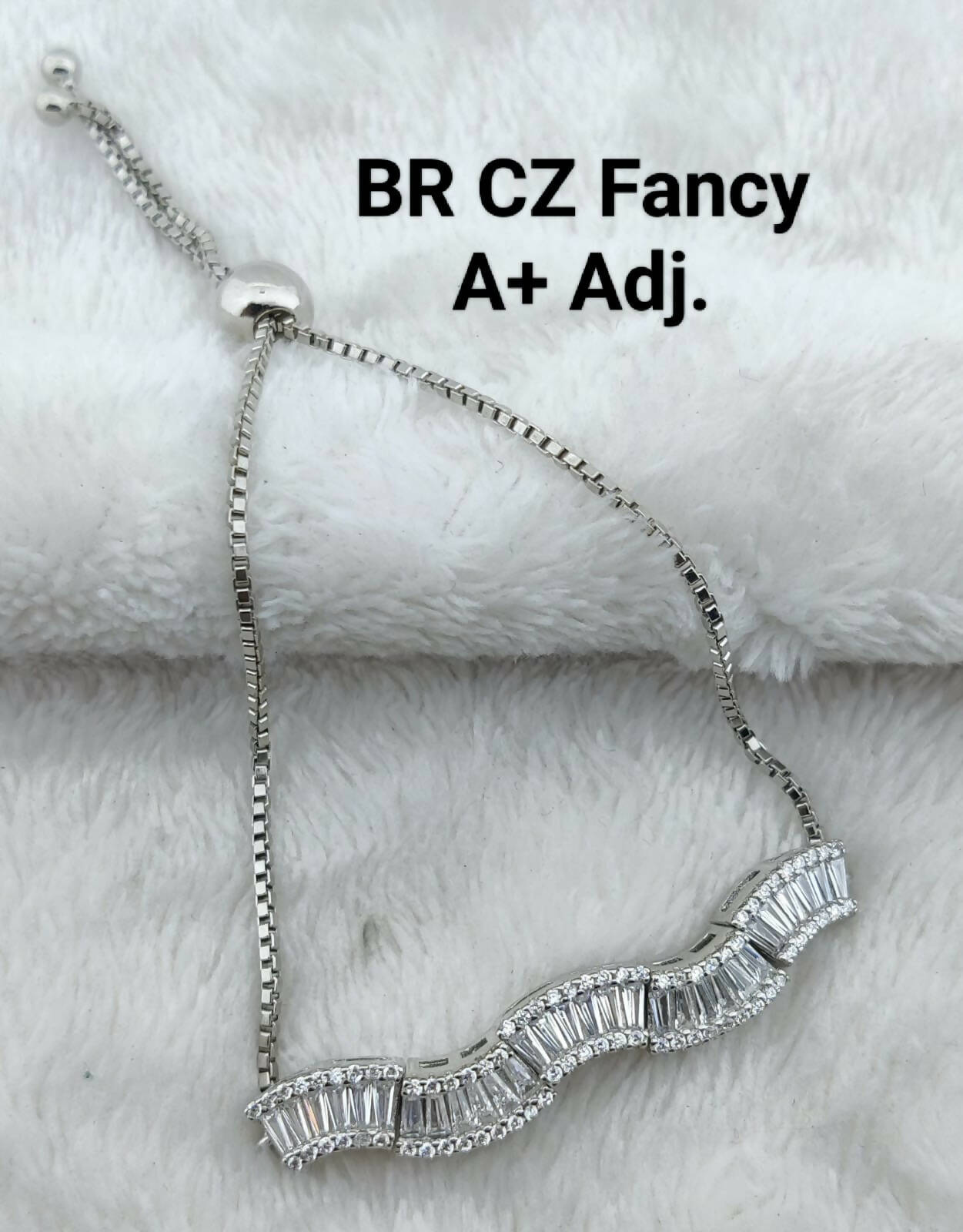 925 Silver CZ Fancy Ladies Bracelet Sarafa Bazar India