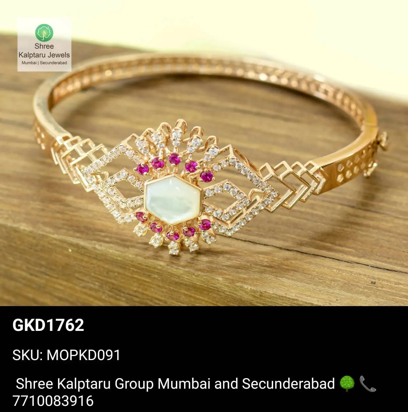 18kt Rose Gold Ladies Bracelet Sarafa Bazar India