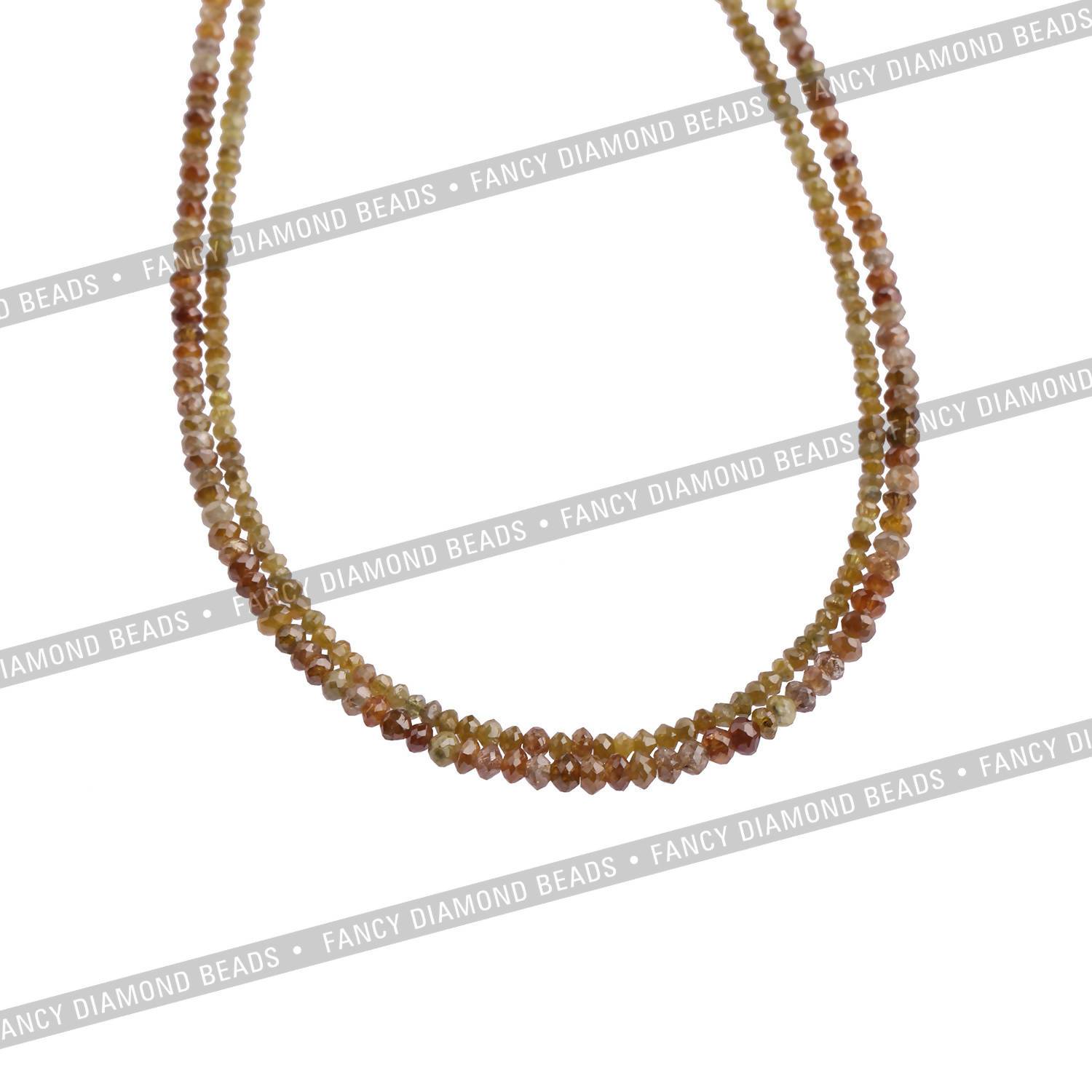 11.50 Ct Yellow (Mix) Beads Polished Diamond Necklace Sarafa Bazar