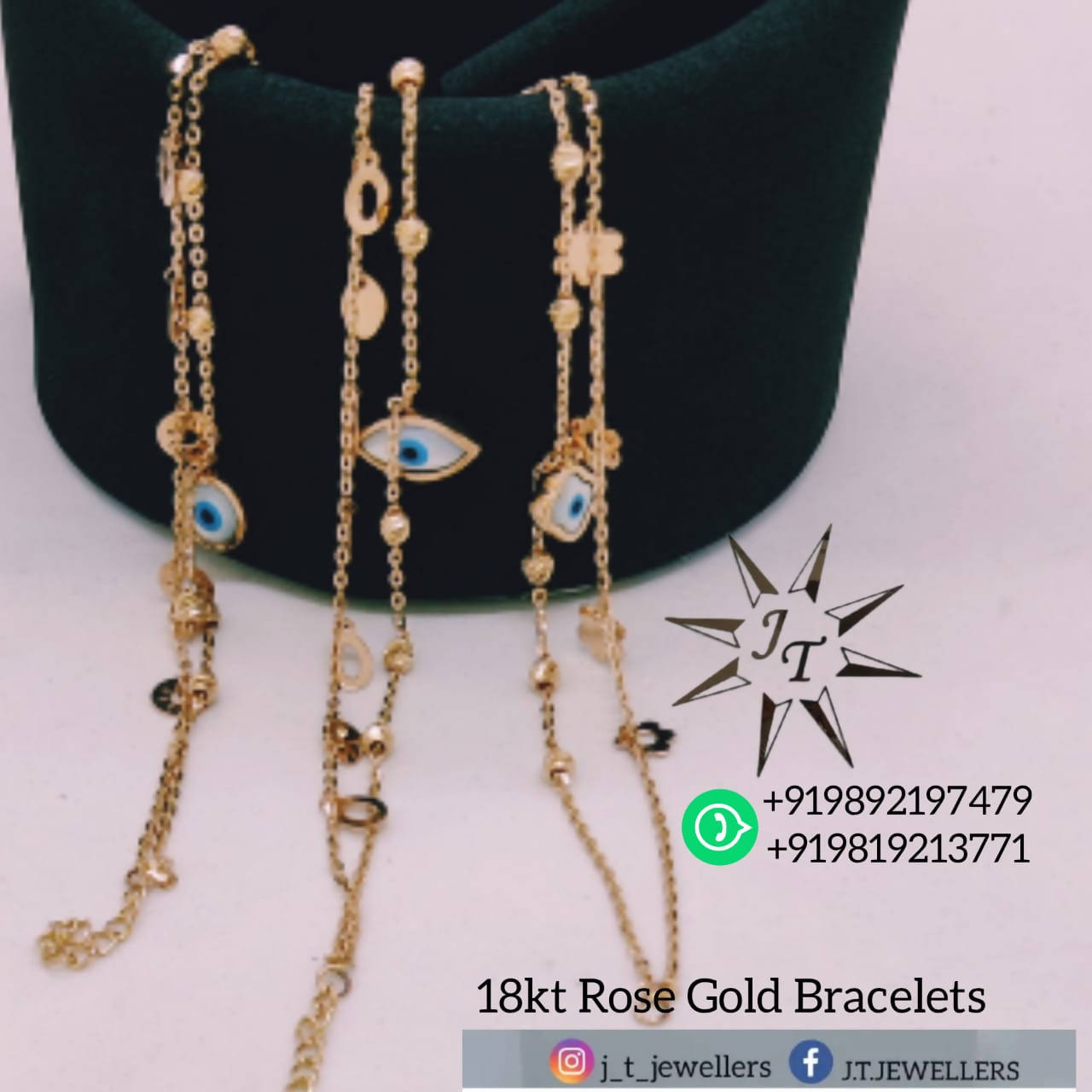 18kt Rose Gold Bracelet Sarafa Bazar India
