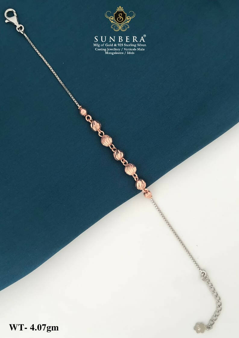 925 Silver Rose Gold Ladies Bracelet Sarafa Bazar India