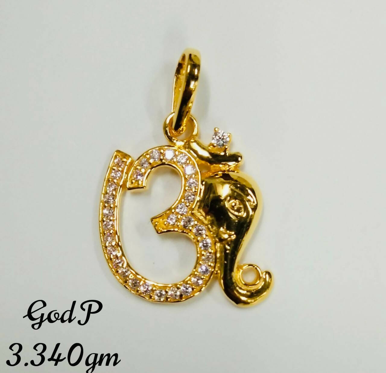 OM CZ God Pendant Sarafa Bazar India