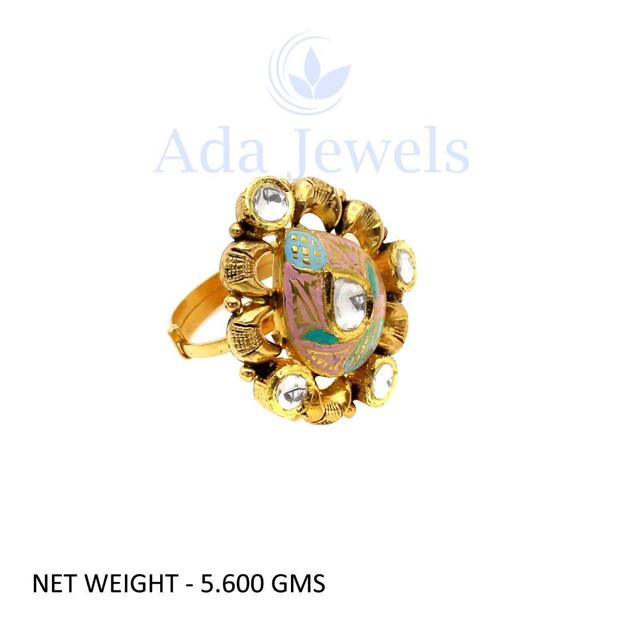 Light Weight Kundan Jadau Ring Sarafa Bazar