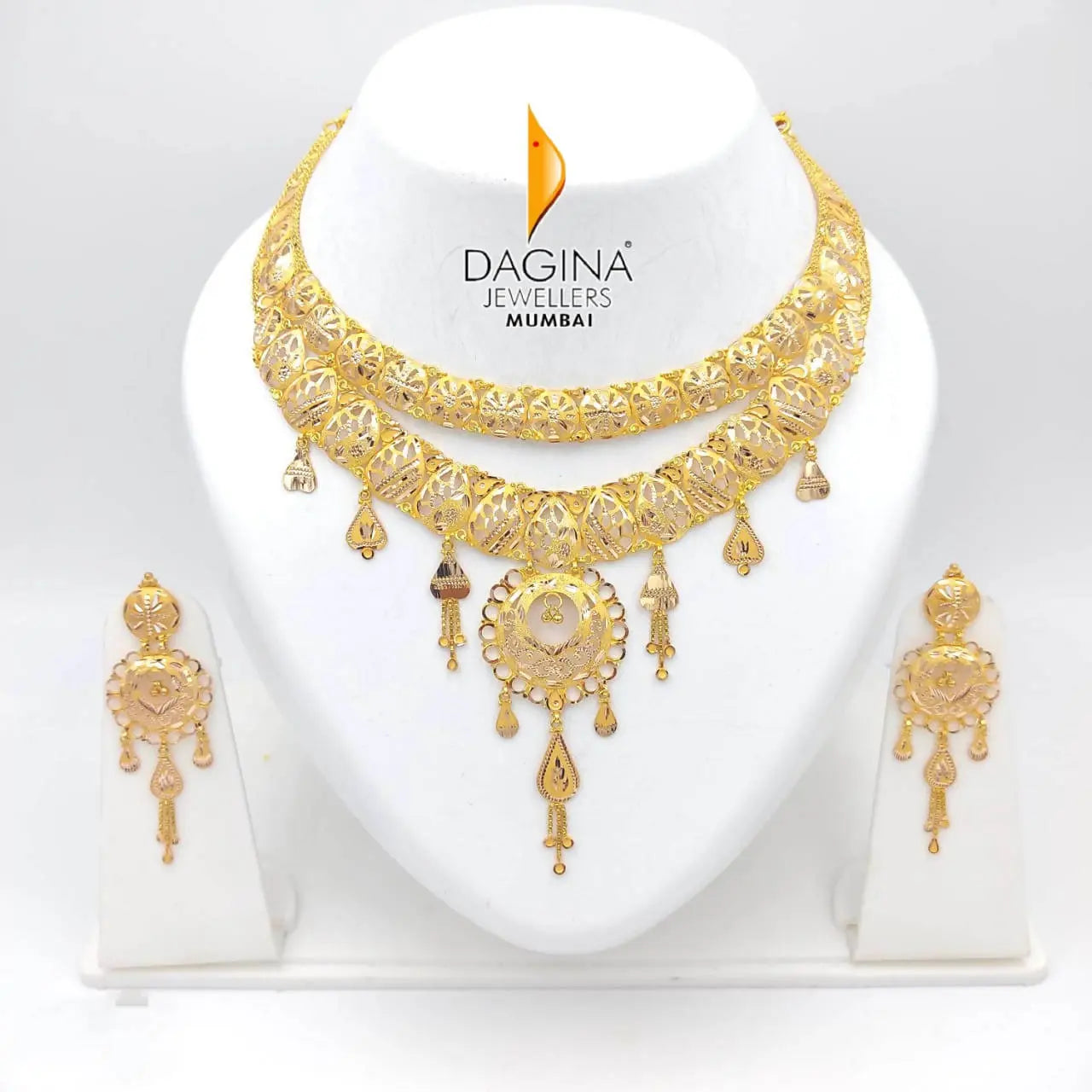 Fancy Gold Necklace Sarafa Bazar India