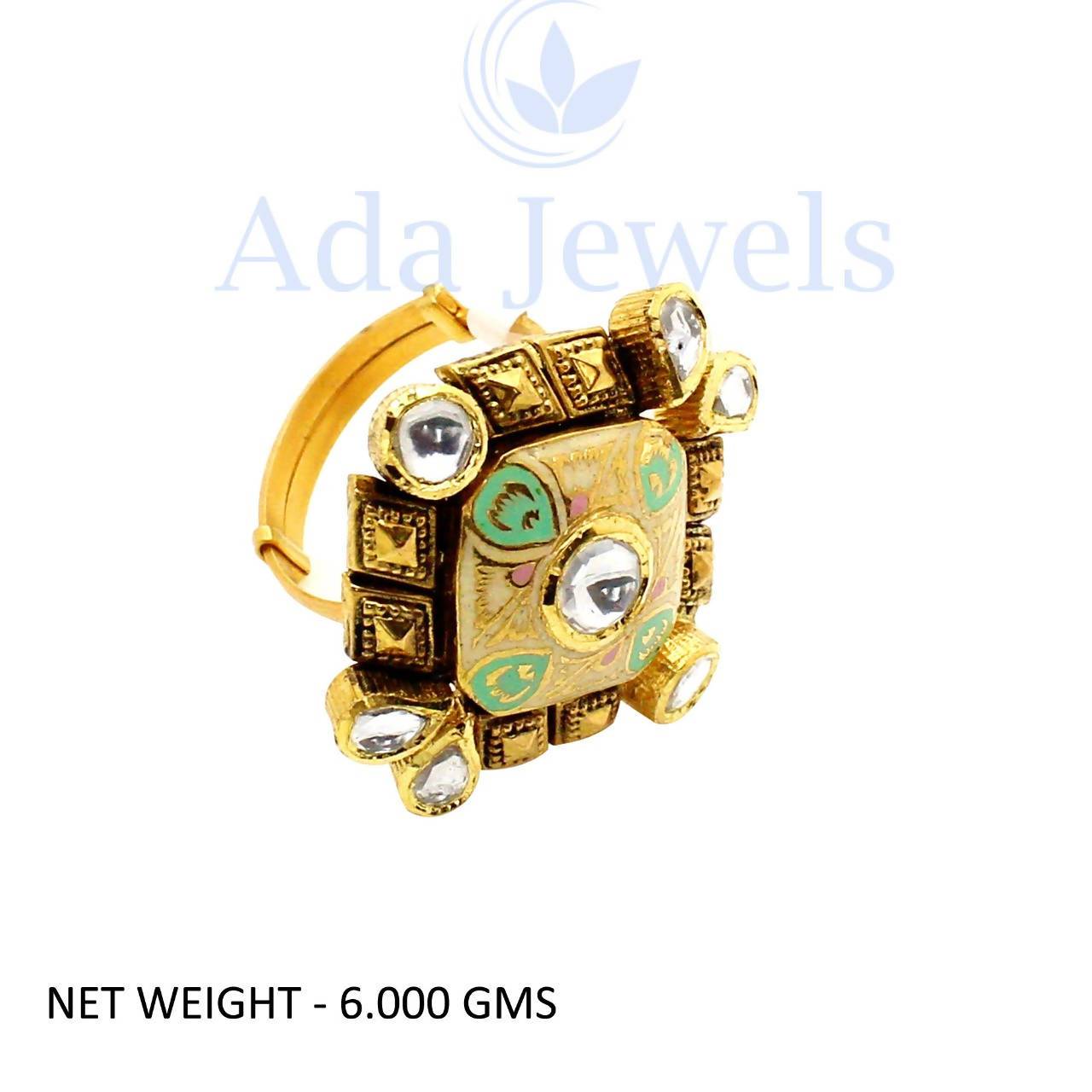 Light Weight Kundan Jadau Ring Sarafa Bazar