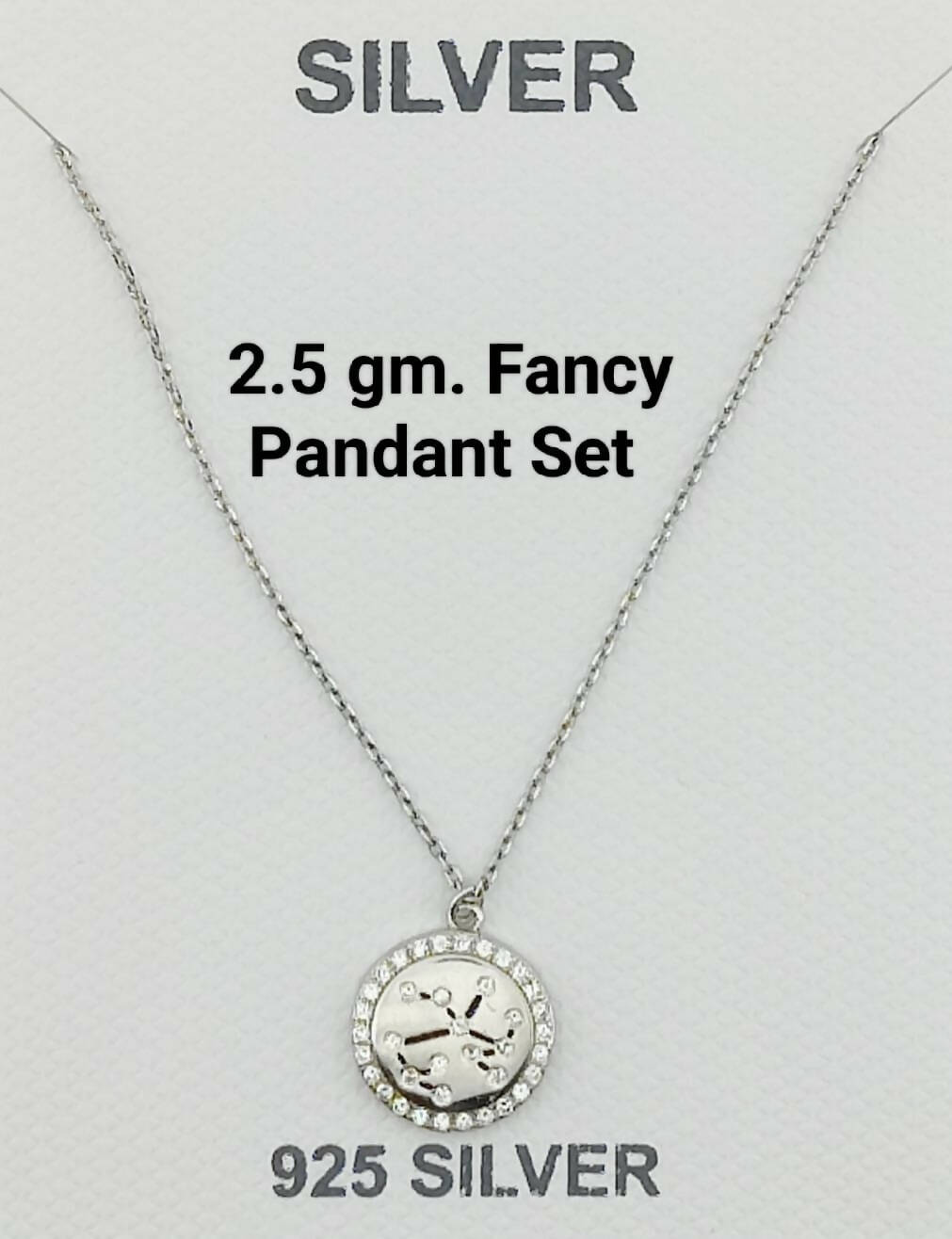 925 Silver Fancy Pendant Set Sarafa Bazar India