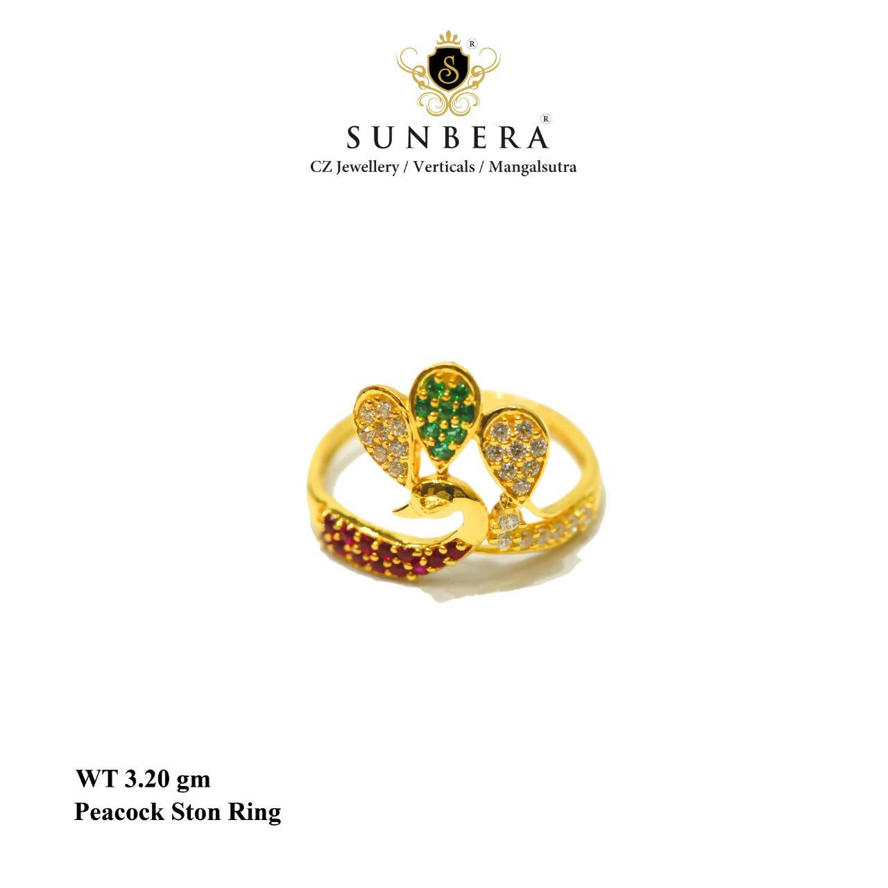 Peacock Stone Ring Sarafa Bazar India