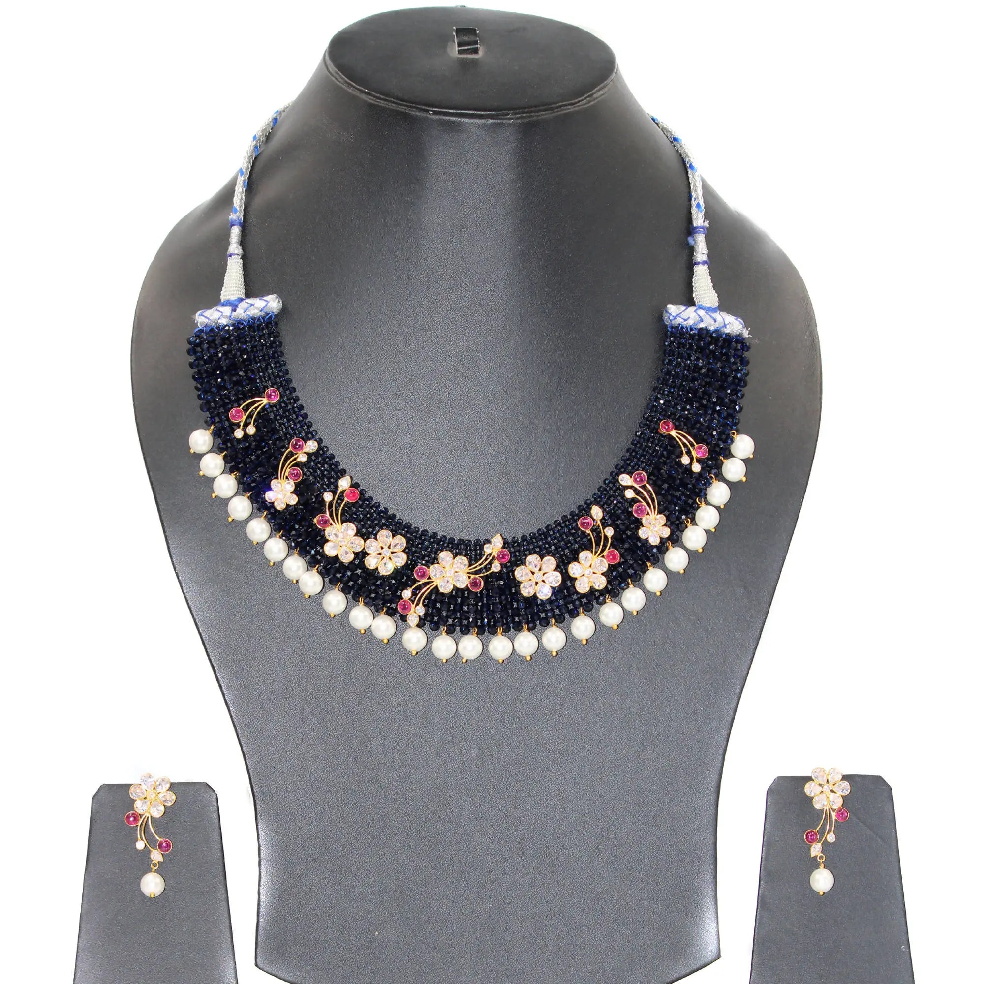 Light weight 22k Kundan Chatai Necklace Sarafa Bazar India