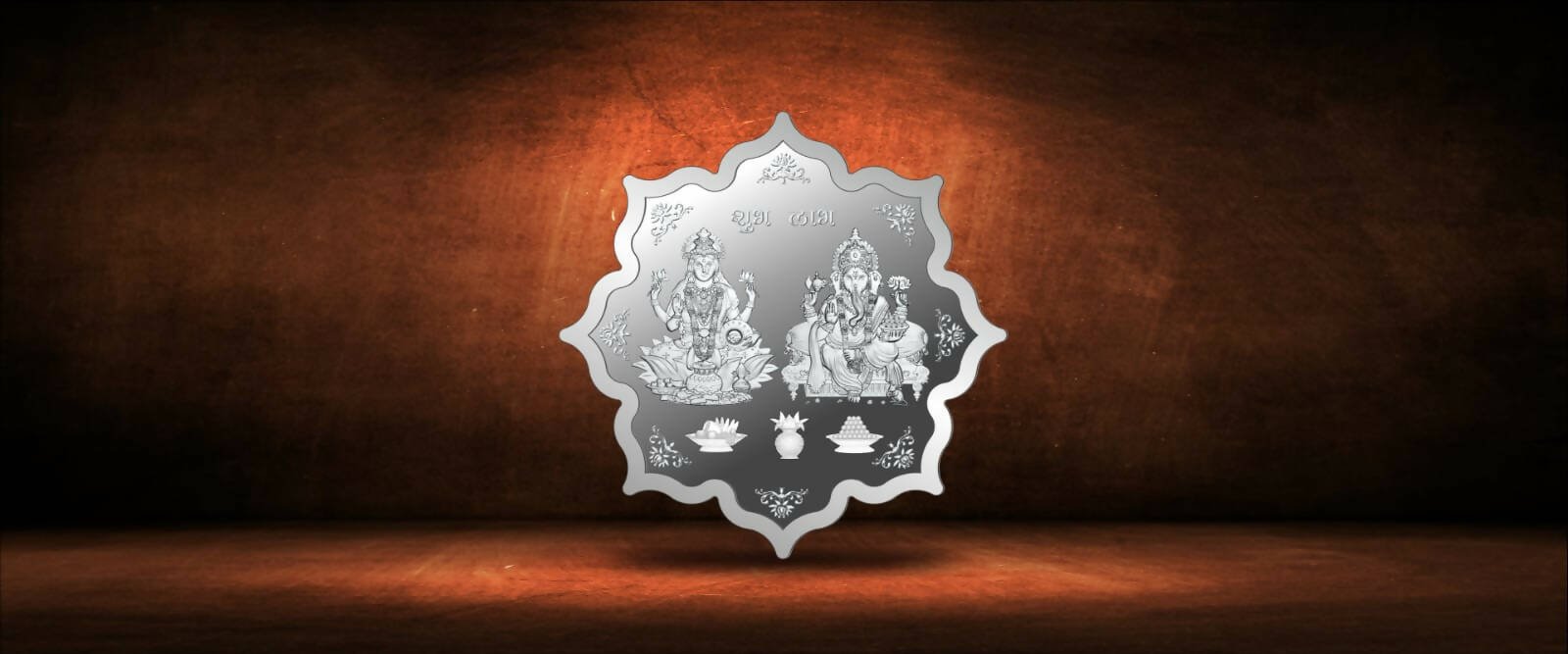 Lakshmi Ganesh Octagon Shape Silver Coin Sarafa Bazar India