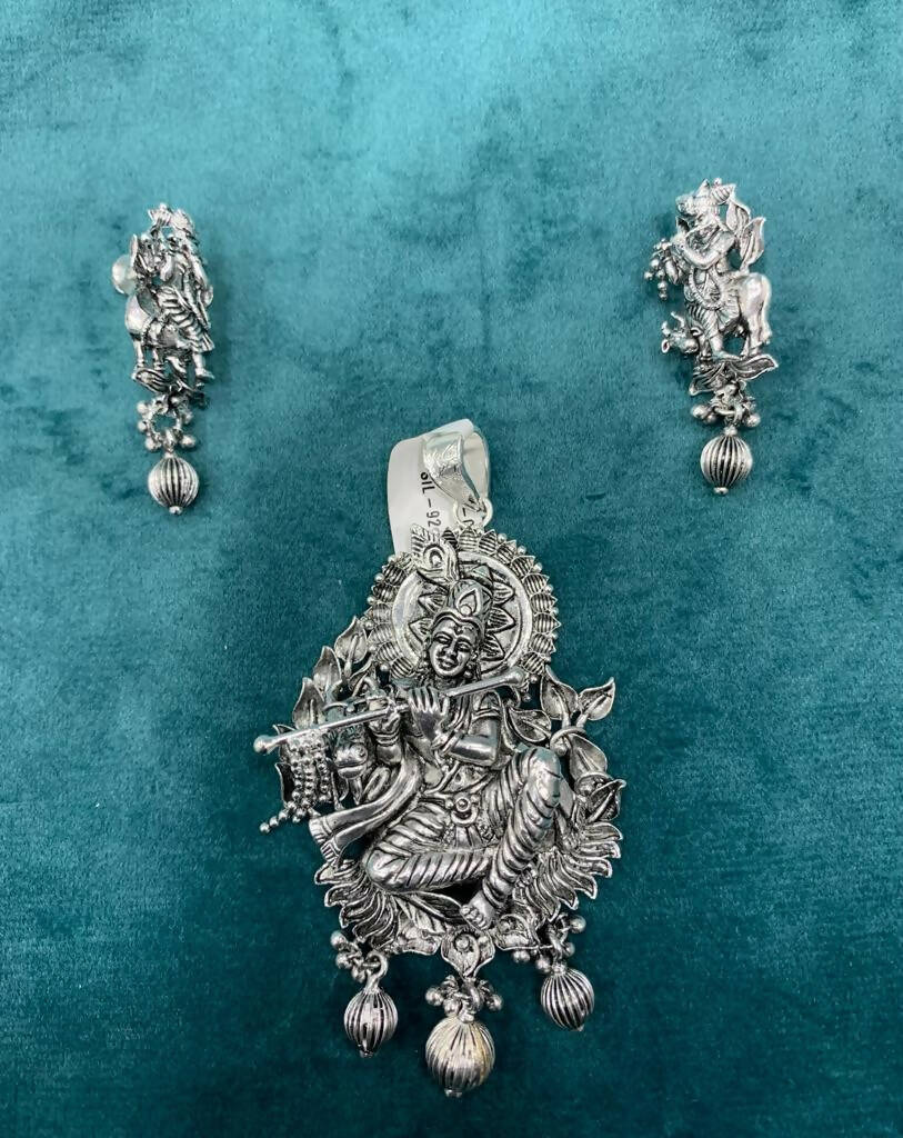 925 Silver Pendant Set Sarafa Bazar India