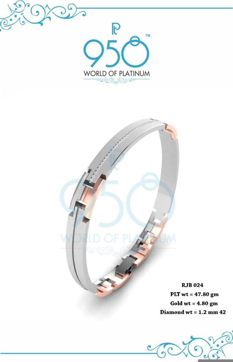 Platinum Fusion Diamond Studded Gents Bracelet Sarafa Bazar