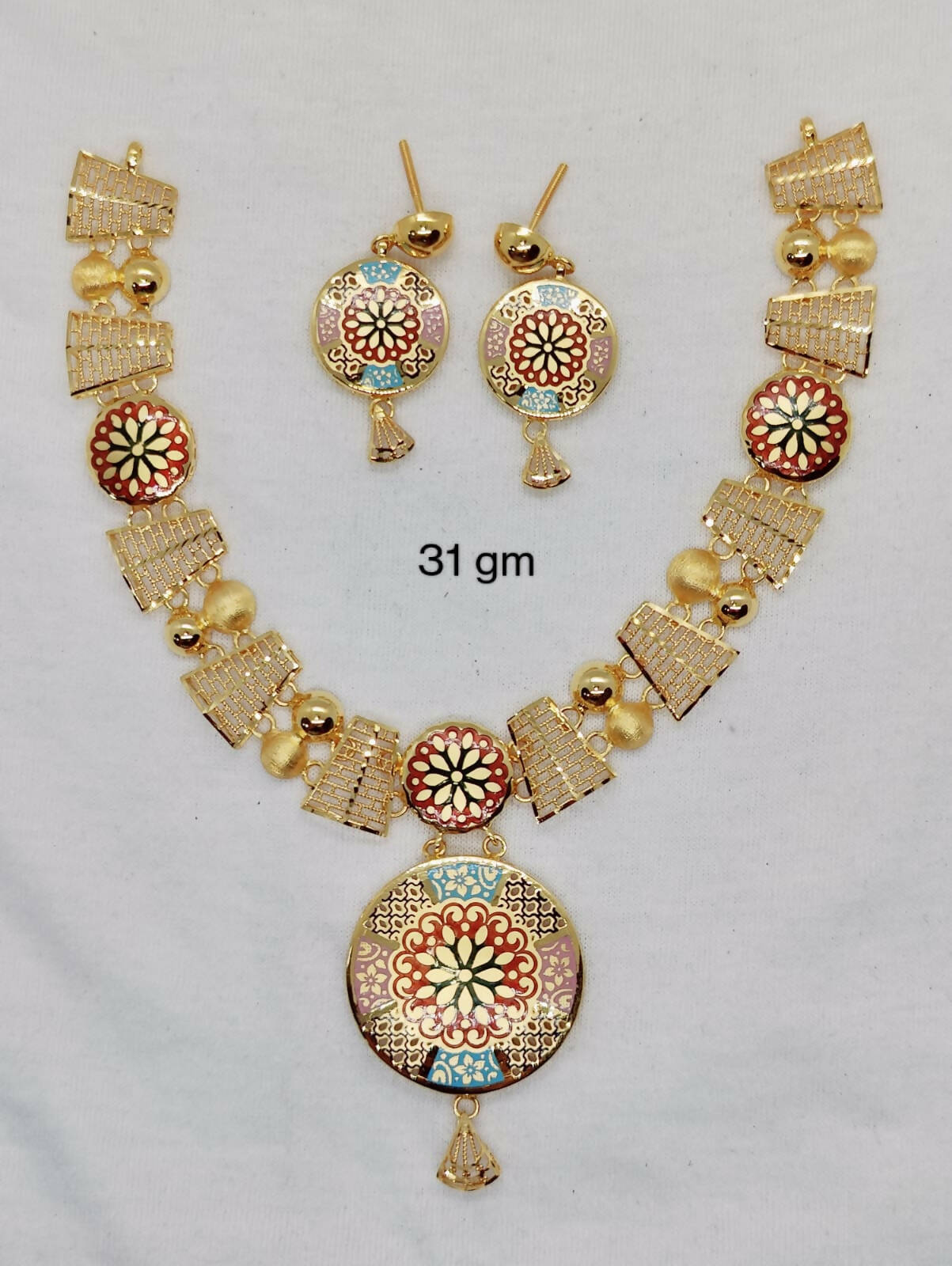 Enamel Turkey Necklace Sarafa Bazar India