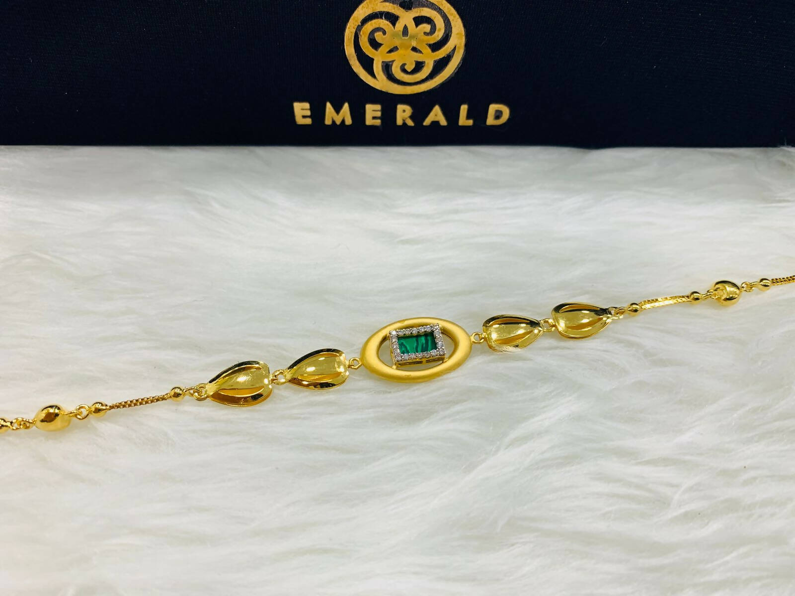 Emerald CZ Ladies Bracelet Sarafa Bazar India