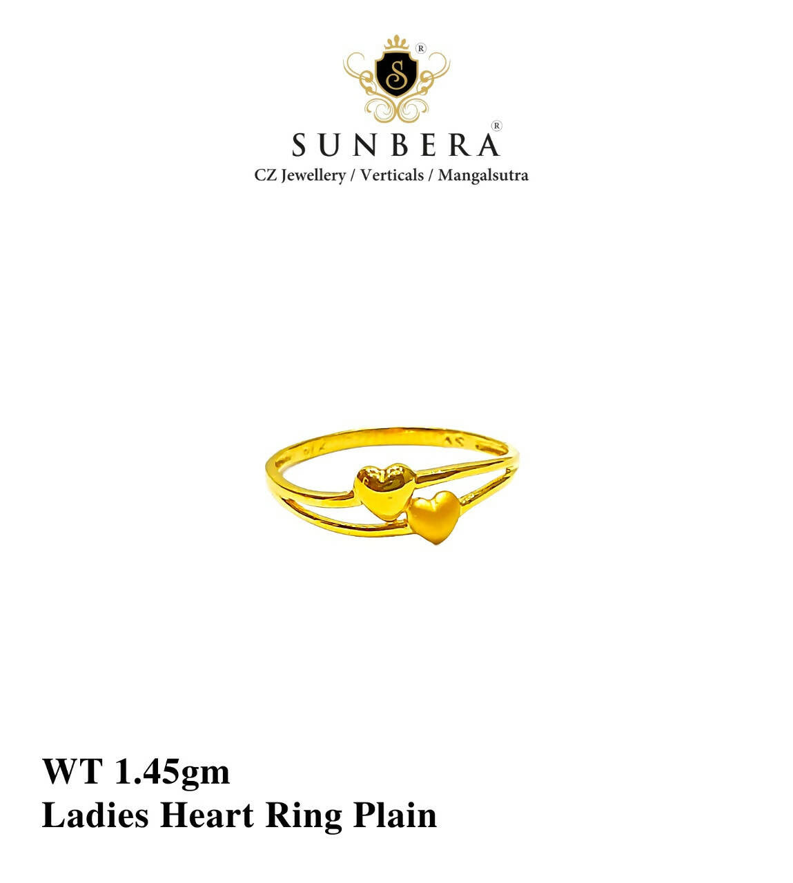 Ladies Heart Ring Plain Sarafa Bazar India