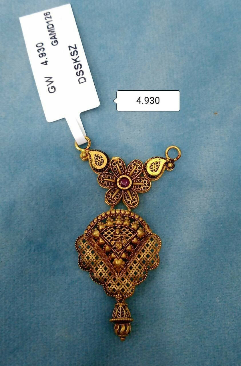 Antique Temple Mangalsutra Pendant Sarafa Bazar India