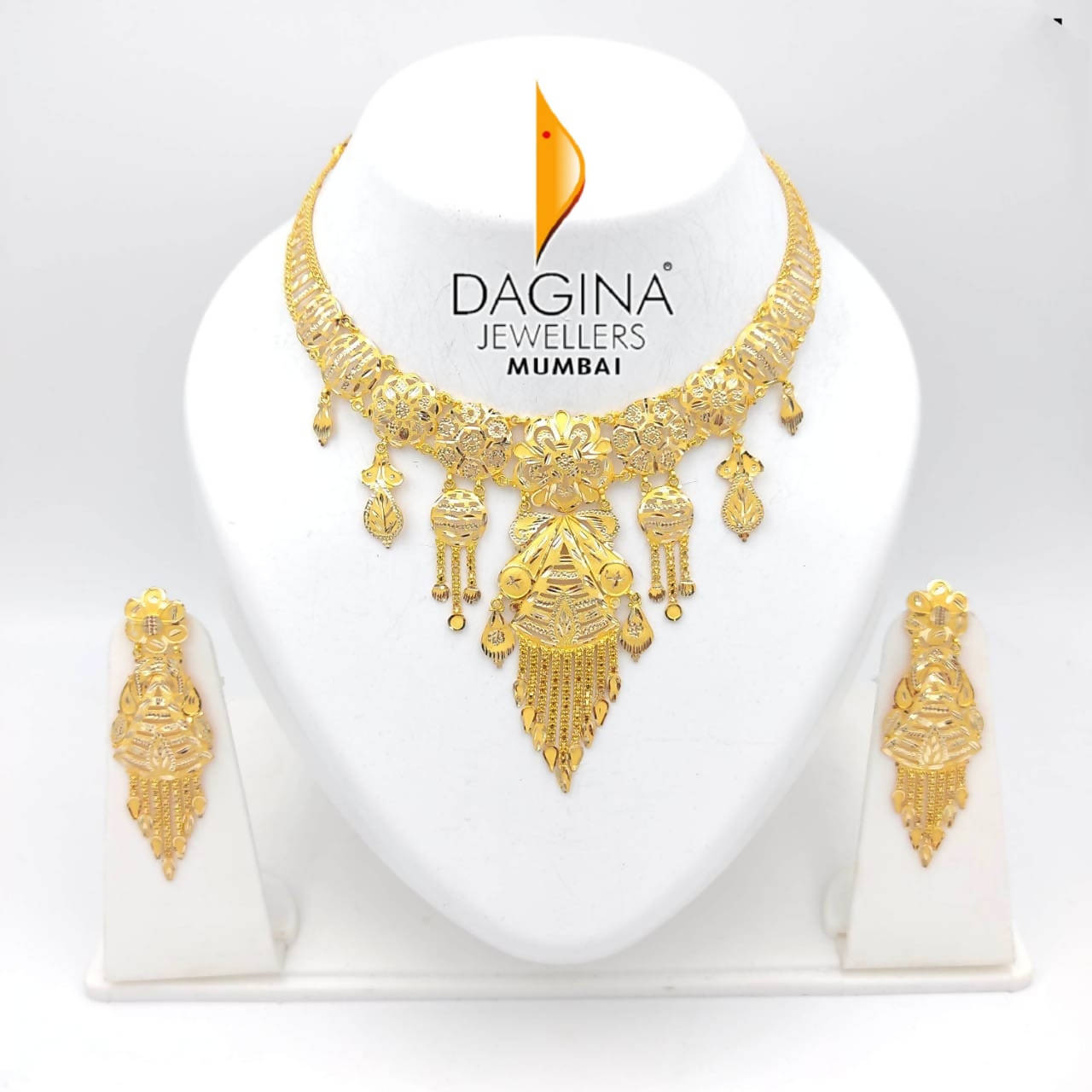 Fancy Gold Necklace Sarafa Bazar India