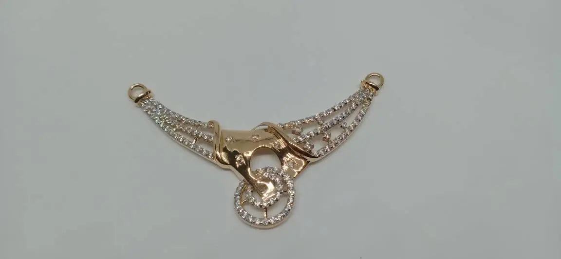 Rose Gold CZ Mangalsutra Pendant Sarafa Bazar