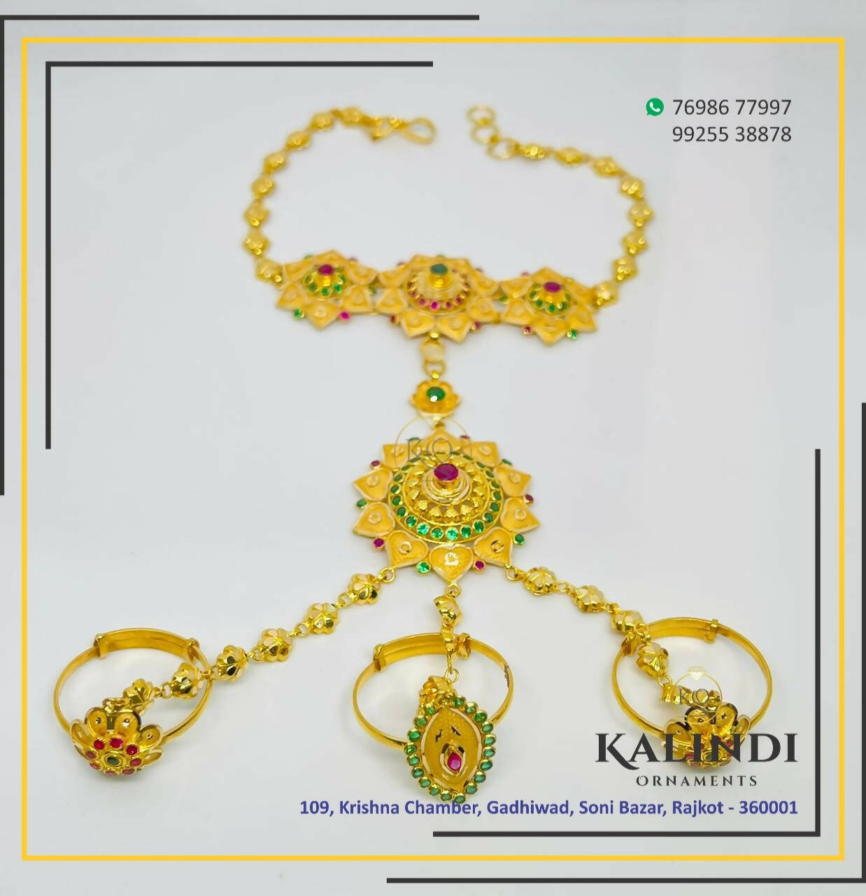 Light Weight Gold Stone Bracelet Sarafa Bazar India