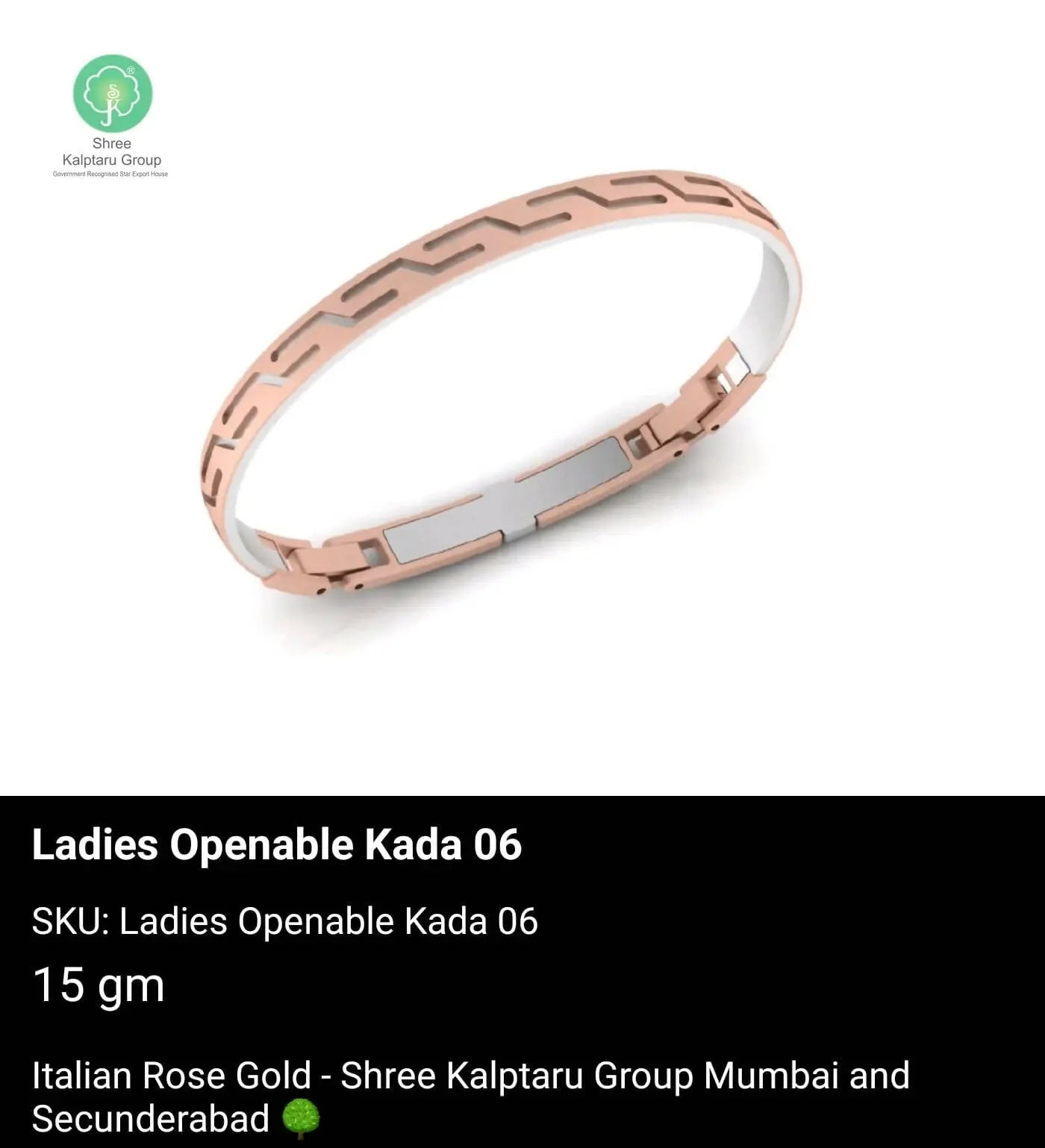 Italian Rose Gold Gents Bracelet Sarafa Bazar India