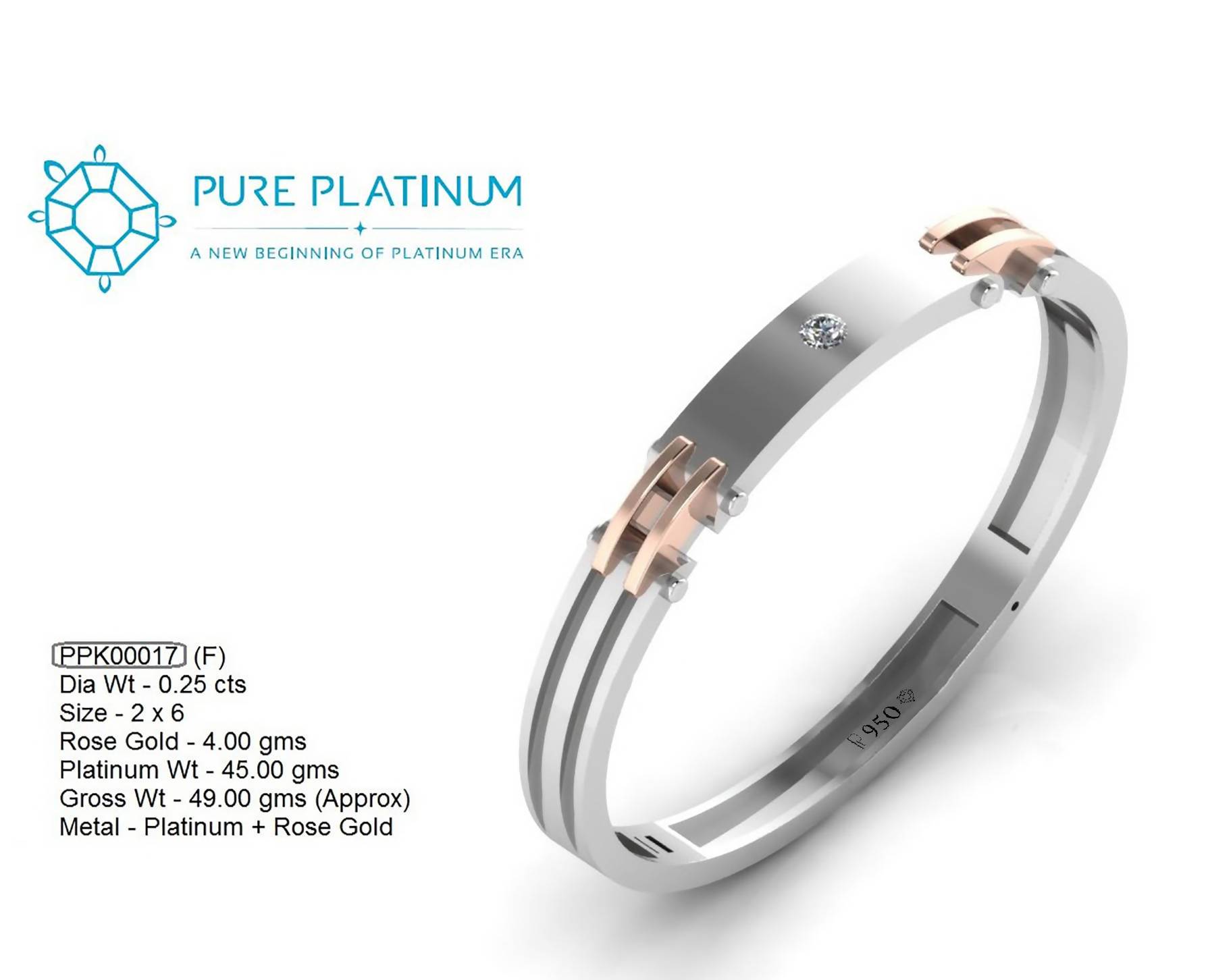 Platinum Fusion Gents Bracelet Sarafa Bazar