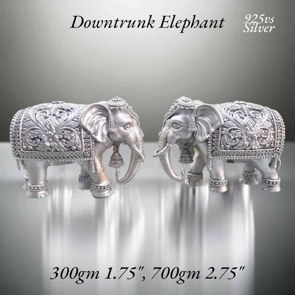 925 Silver Downtrunk Elephant Sarafa Bazar India