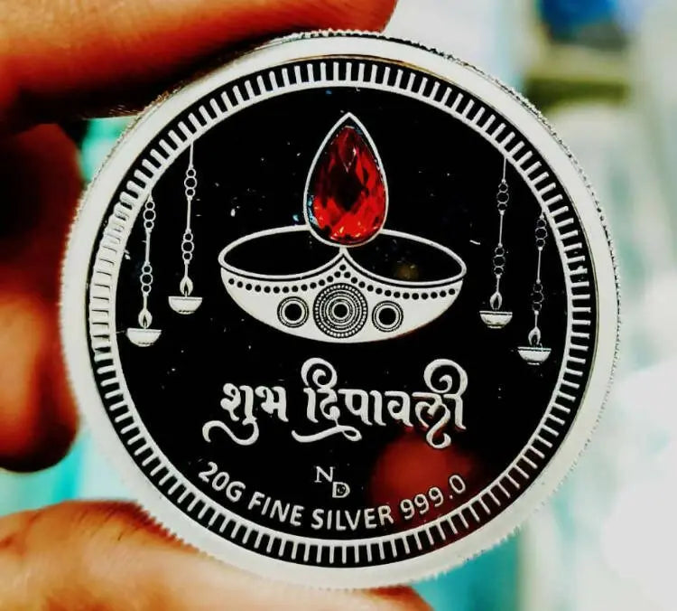 Diwali Silver Coin Sarafa Bazar India