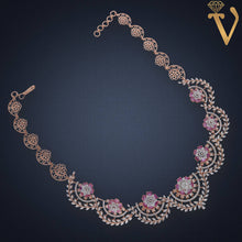 Diamond Necklace Set-NKV07534 Sarafa Bazar India
