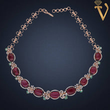 Diamond Necklace Set-NKR03192 Sarafa Bazar India