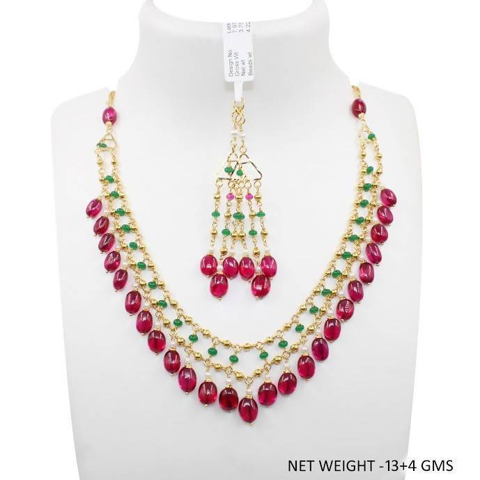 Gold Beads Necklace Sarafa Bazar