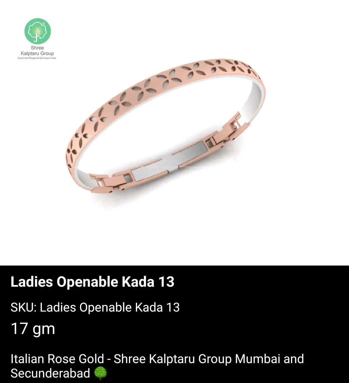 Italian Rose Gold Gents Bracelet Sarafa Bazar India