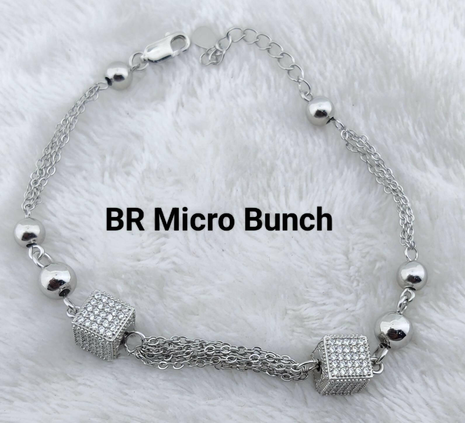 925 Silver Micro Bunch Bracelet Sarafa Bazar India