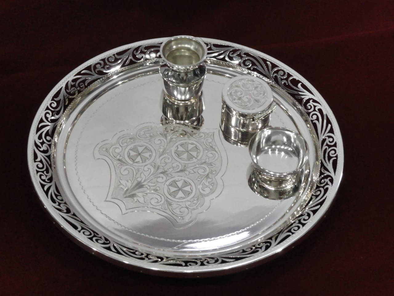 Silver Tikka Plate Set