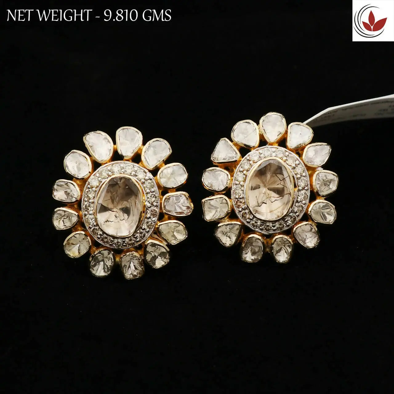 14kt Polki Earring Sarafa Bazar India