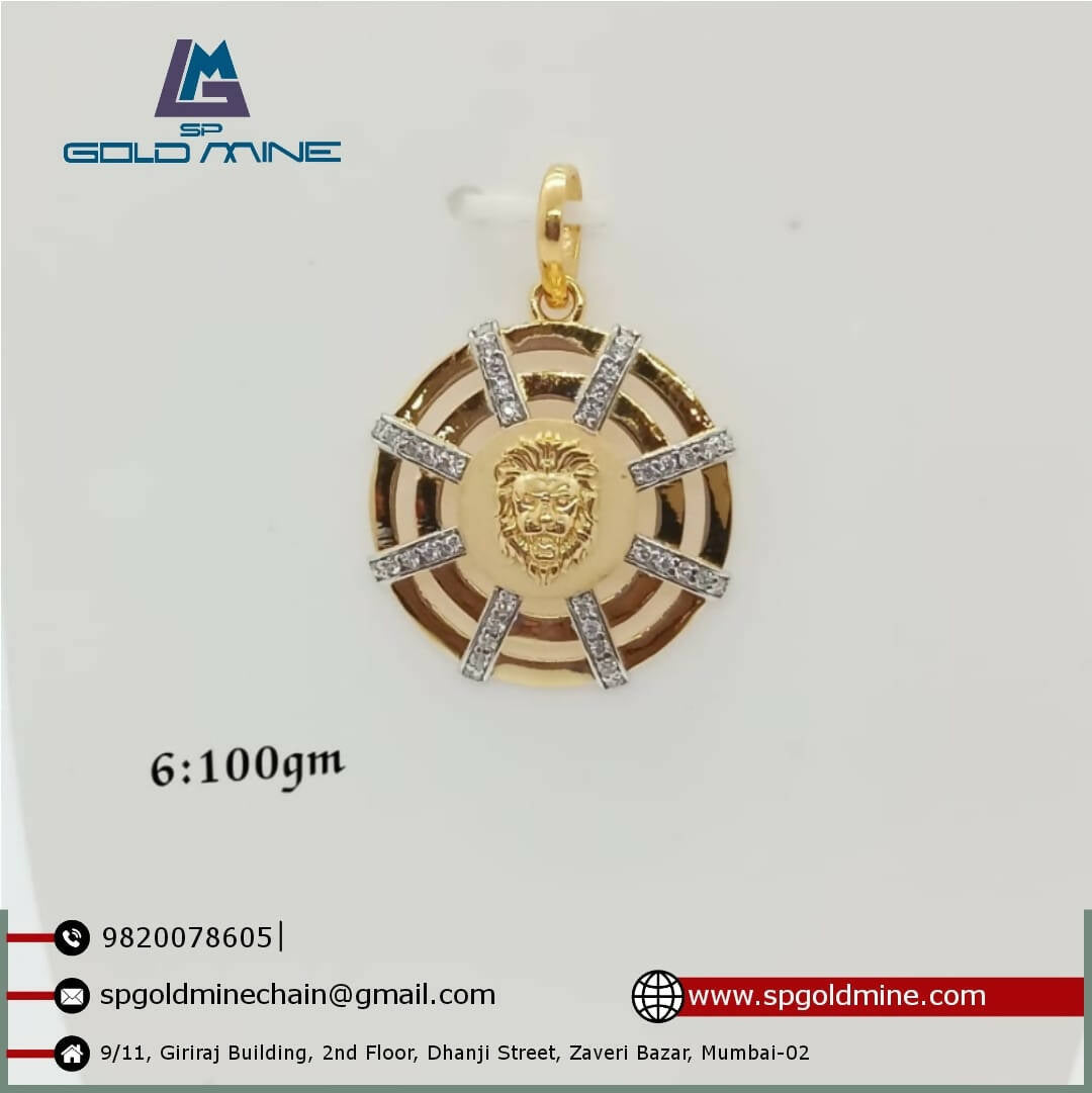 22k CZ Gents Pendant Sarafa Bazar India