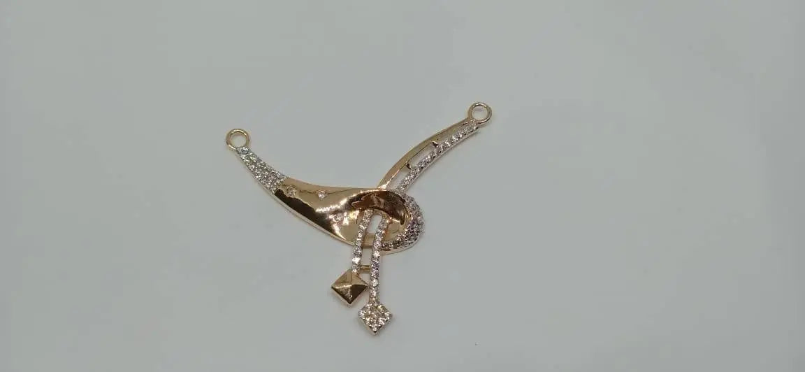 Rose Gold CZ Mangalsutra Pendant Sarafa Bazar