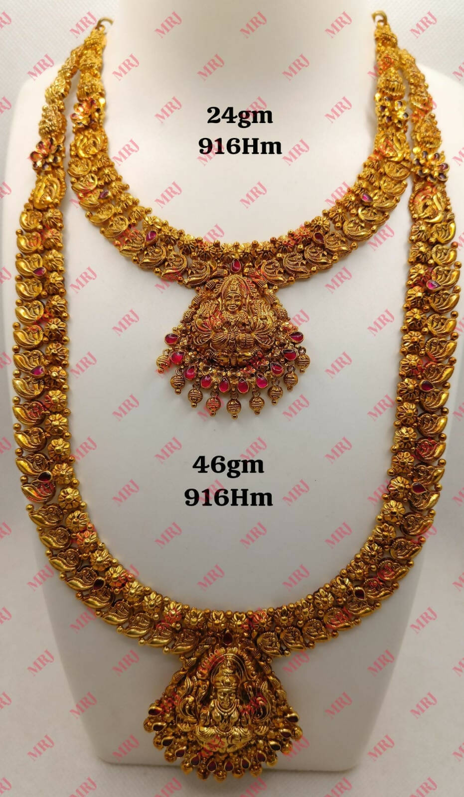 Antique Temple Necklace & Long Set Sarafa Bazar India