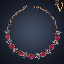 Diamond Necklace Set-NKR02140 Sarafa Bazar India