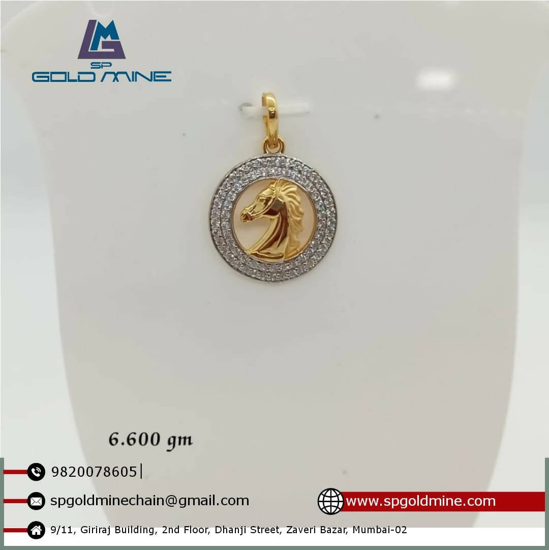 22k CZ Gents Pendant Sarafa Bazar India