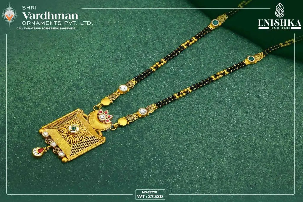 22kt Antique Mangalsutra Sarafa Bazar India