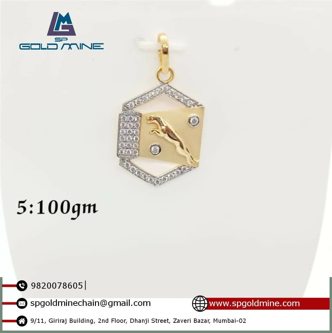 22k CZ Gents Pendant Sarafa Bazar India