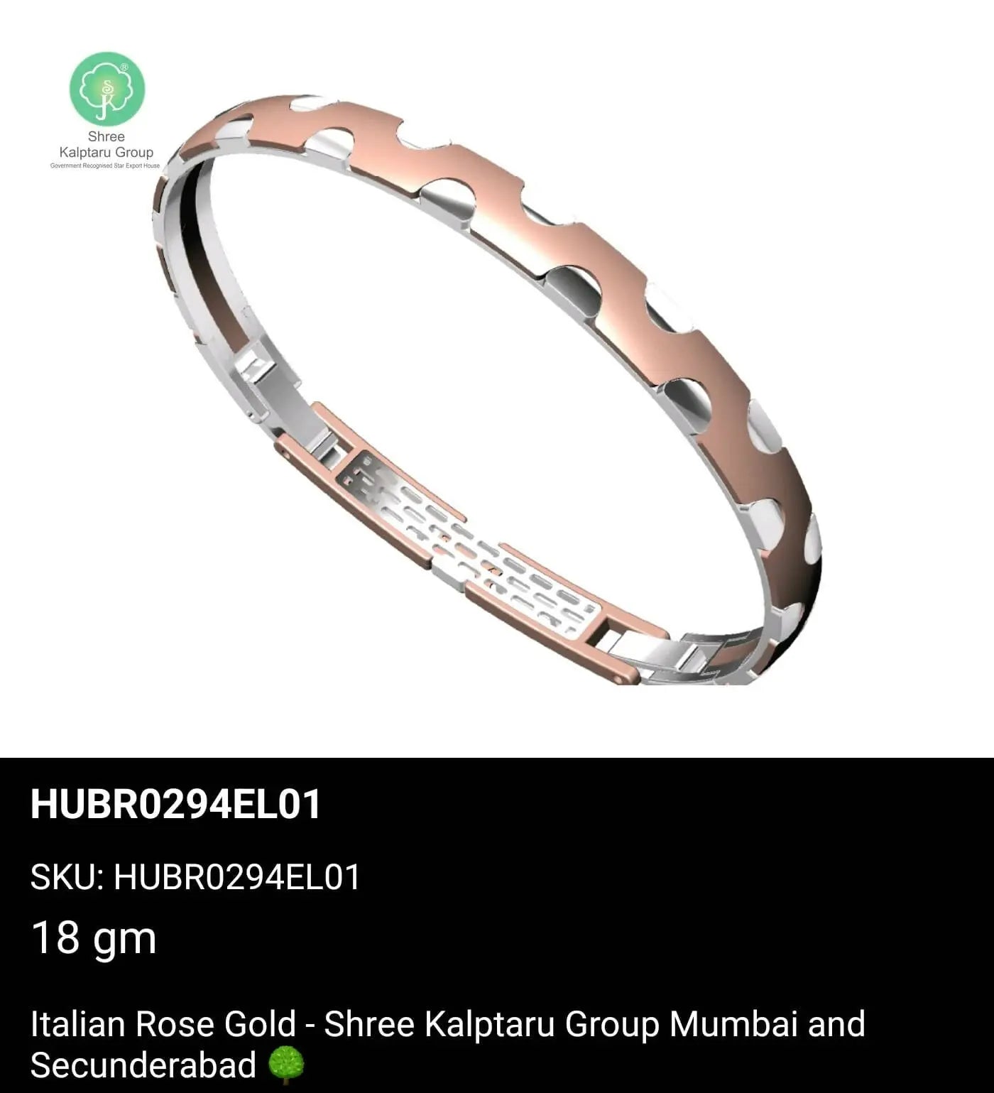 Italian Rose Gold Gents Bracelet Sarafa Bazar India