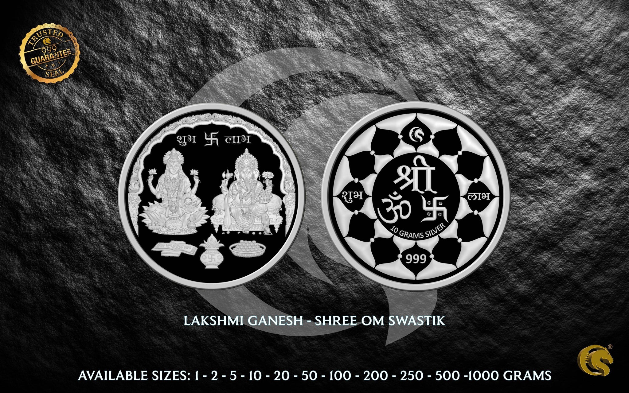 Lakshmi Ganesh Silver Coins 999 | Omkar Mint Sarafa Bazar