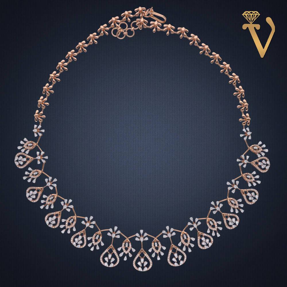 Diamond Necklace Set-NKJ05679 Sarafa Bazar