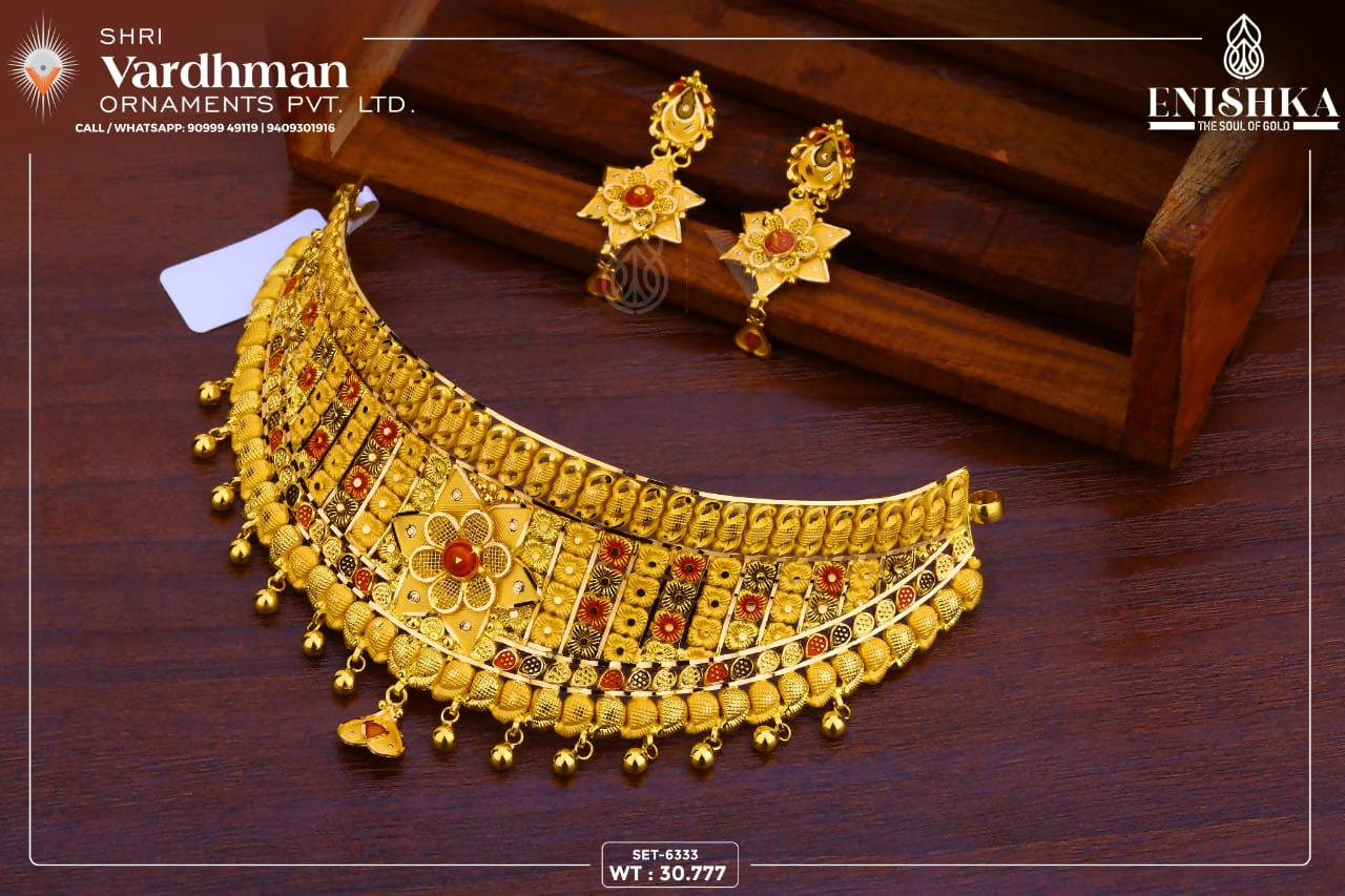 22Kt Gold Choker Sarafa Bazar India